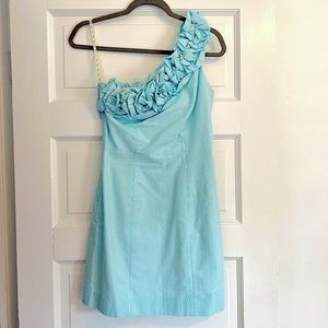 Lilly Pulitzer one shoulder blue mini dress